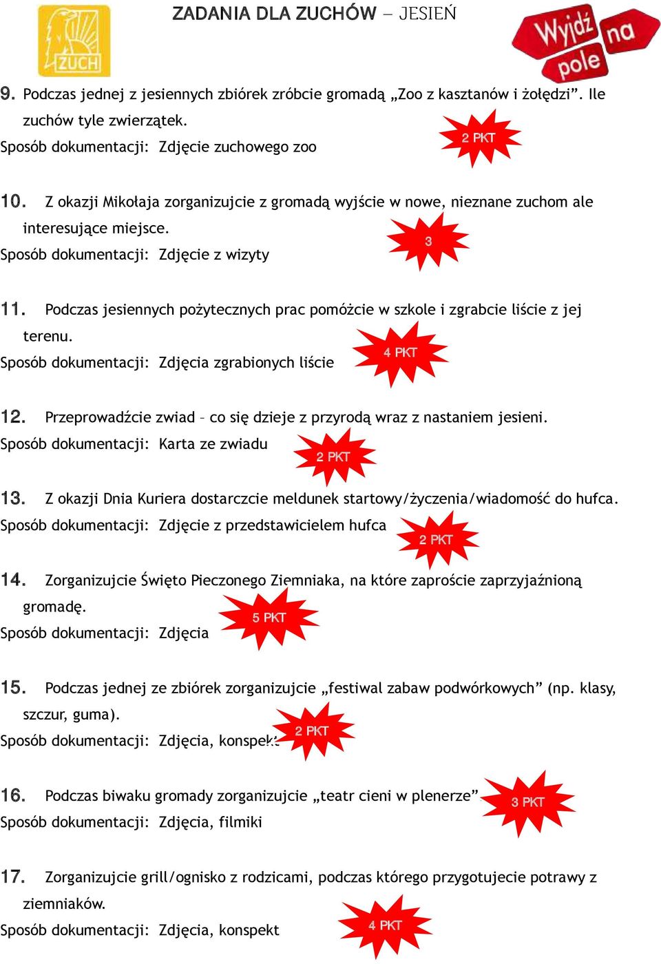 Podczas jesiennych pożytecznych prac pomóżcie w szkole i zgrabcie liście z jej terenu. zgrabionych liście 12. Przeprowadźcie zwiad co się dzieje z przyrodą wraz z nastaniem jesieni.