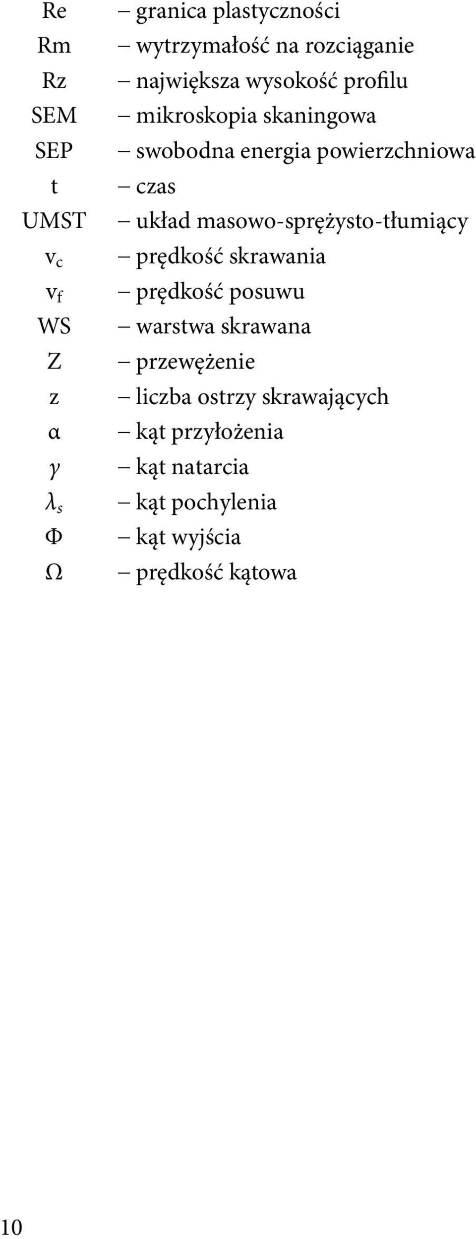 czas układ masowo-sprężysto-tłumiący prędkość skrawania prędkość posuwu warstwa skrawana