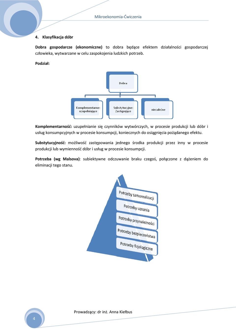odział: Komplementarność: uzupełnianie się czynników wytwórczych, w procesie produkcji lub dóbr i usług konsumpcyjnych w procesie konsumpcji, koniecznych do