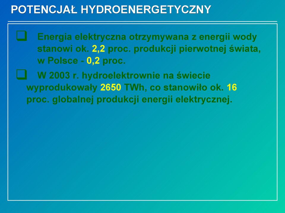 produkcji pierwotnej świata, w Polsce - 0,2 proc. W 2003 r.