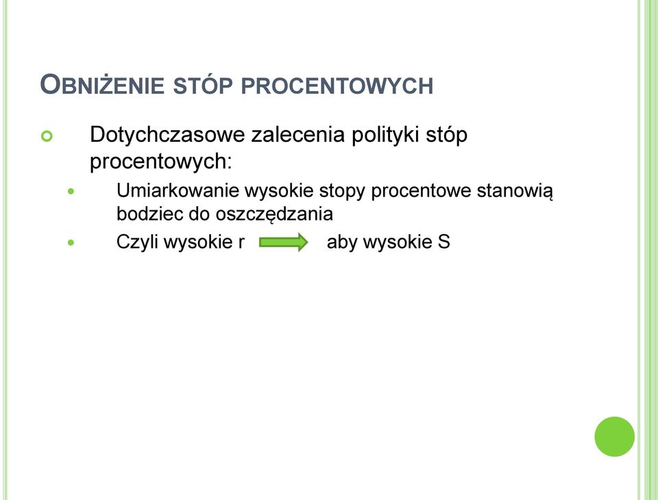 Umiarkowanie wysokie stopy procentowe