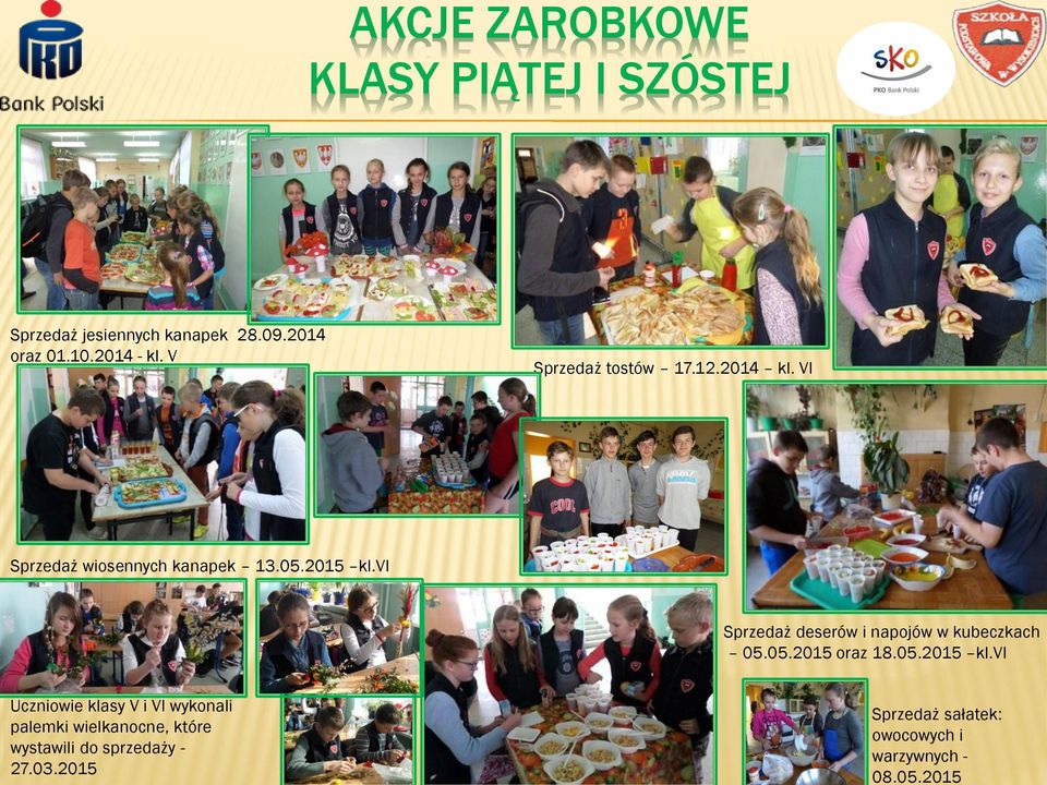 vi Sprzedaż deserów i napojów w kubeczkach 05.05.2015 oraz 18.05.2015 kl.