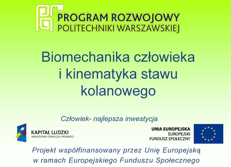 Projekt współfinansowany przez Unię