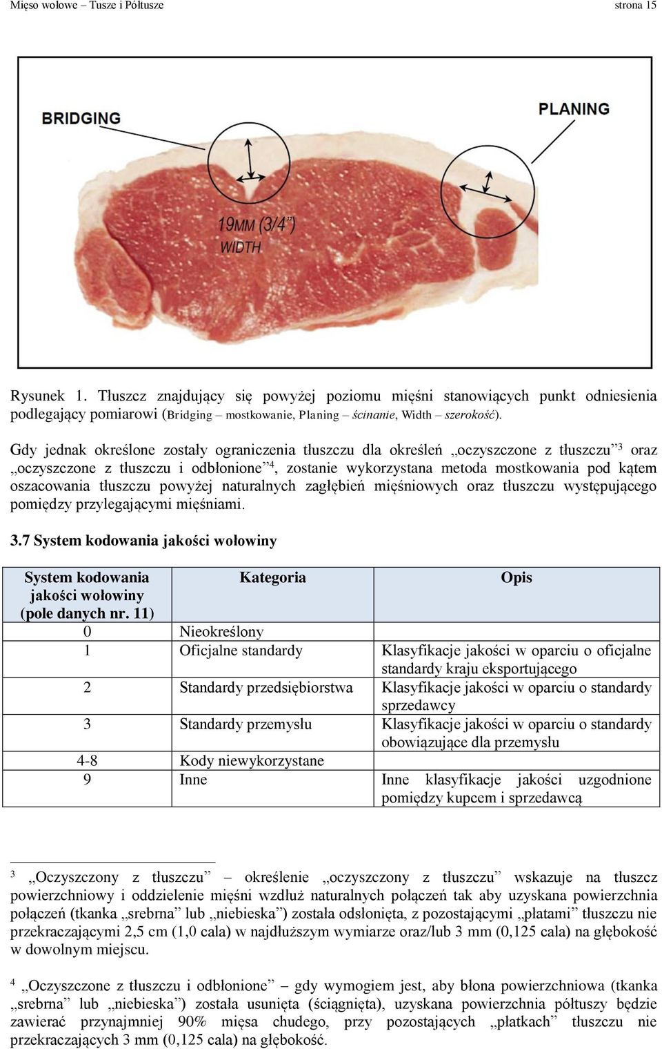 Gdy jednak określone zostały ograniczenia tłuszczu dla określeń oczyszczone z tłuszczu 3 oraz oczyszczone z tłuszczu i odbłonione 4, zostanie wykorzystana metoda mostkowania pod kątem oszacowania