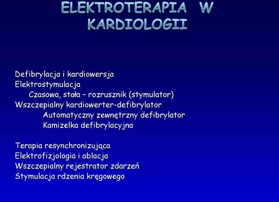 defibrylator Kamizelka defibrylacyjna Terapia resynchronizująca