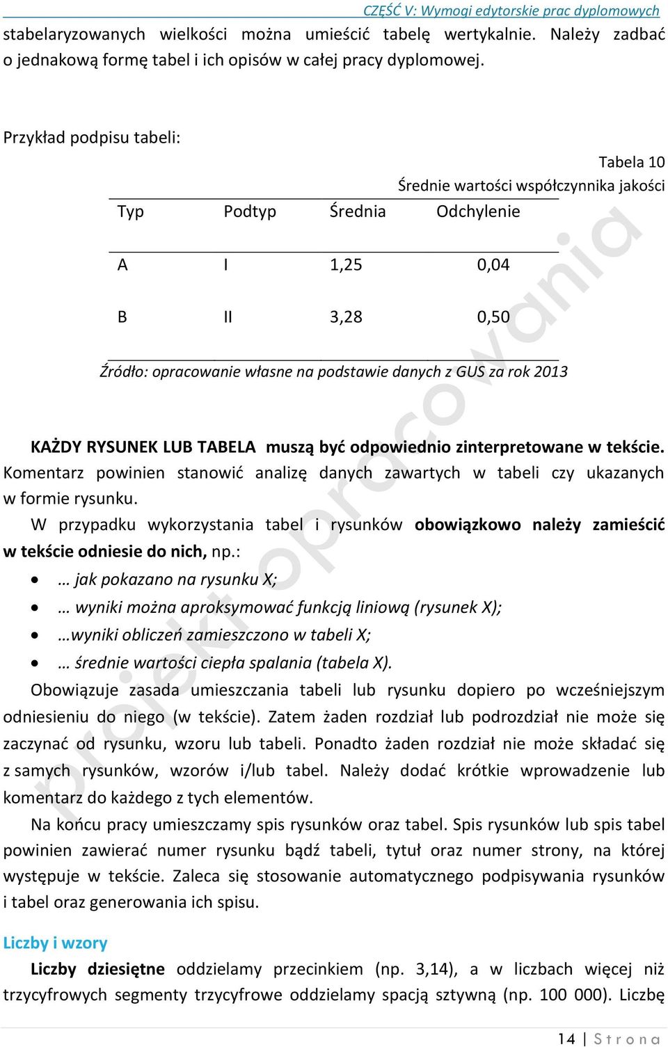 KAŻDY RYSUNEK LUB TABELA muszą być odpowiednio zinterpretowane w tekście. Komentarz powinien stanowić analizę danych zawartych w tabeli czy ukazanych w formie rysunku.