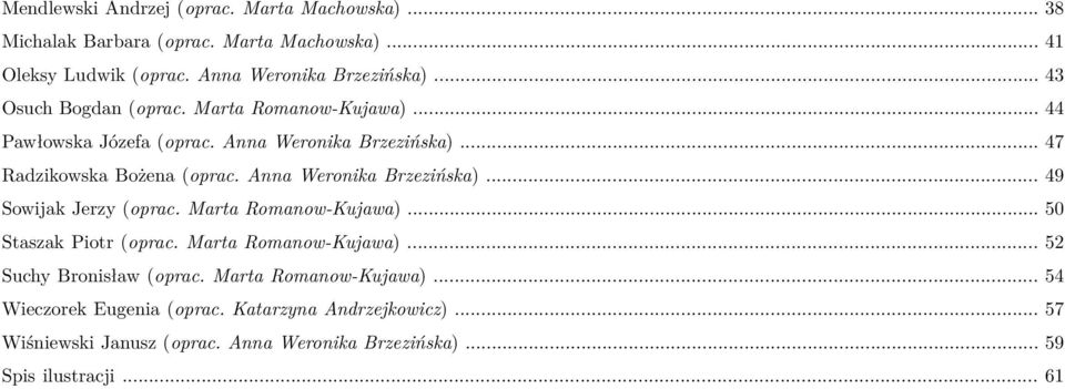 Anna Weronika Brzezińska)... 49 Sowijak Jerzy (oprac. Marta Romanow-Kujawa)... 50 Staszak Piotr (oprac. Marta Romanow-Kujawa)... 52 Suchy Bronisław (oprac.