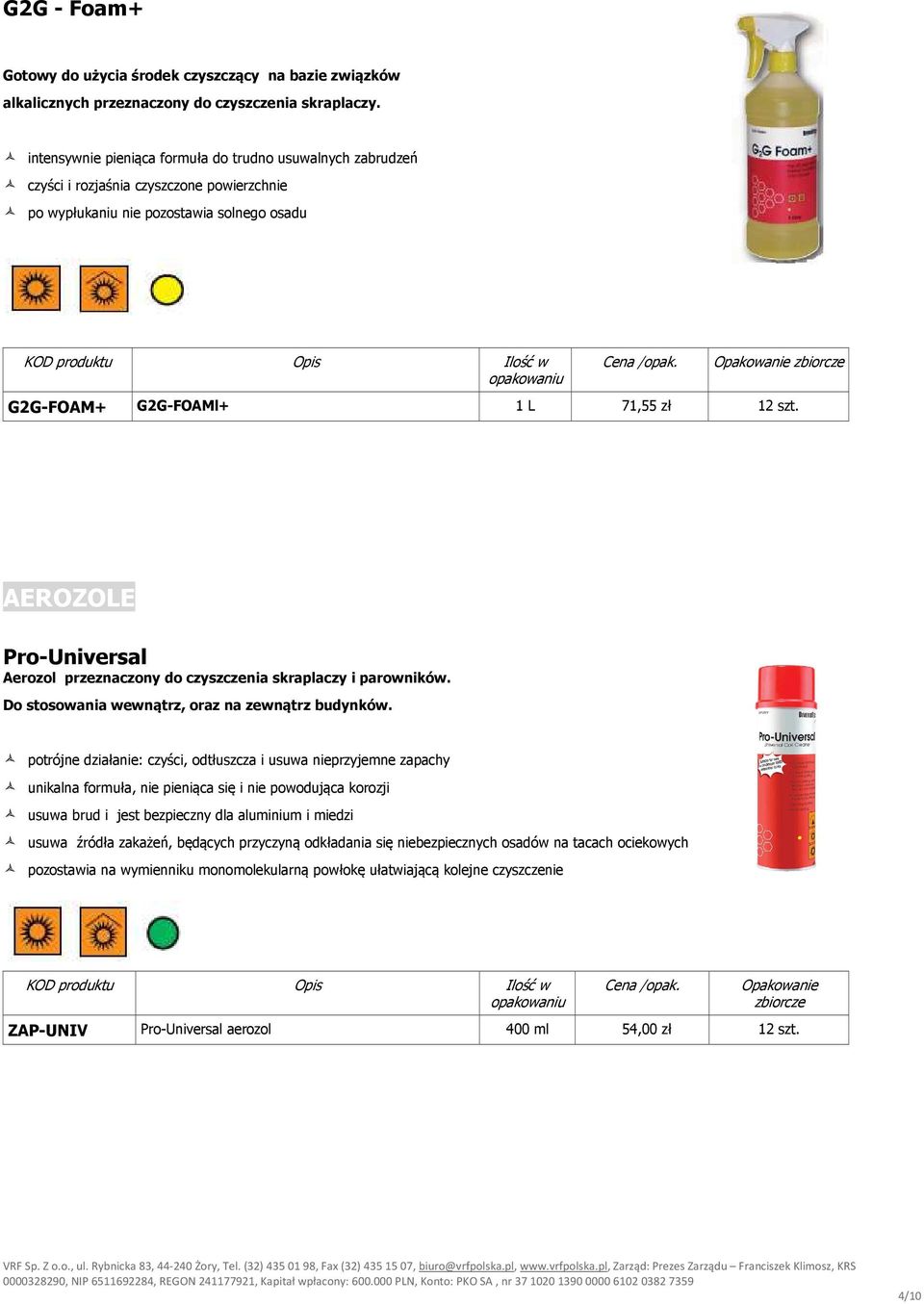 AEROZOLE Pro-Universal Aerozol przeznaczony do czyszczenia skraplaczy i parowników. Do stosowania wewnątrz, oraz na zewnątrz budynków.