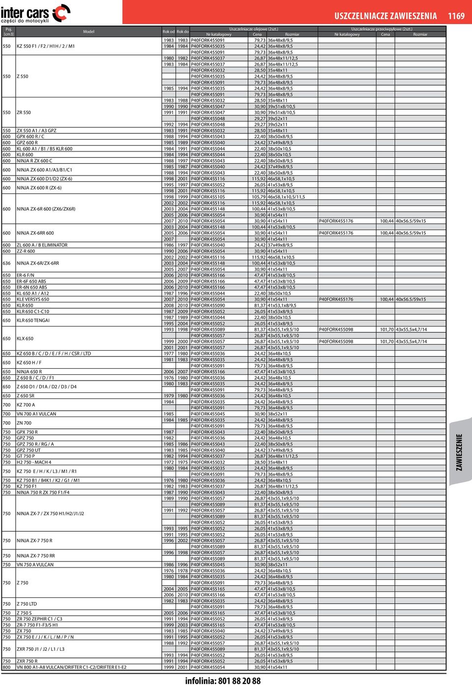 26,87 36x48x11/12,5 1983 1984 P40FORK455037 26,87 36x48x11/12,5 P40FORK455032 28,50 35x48x11 P40FORK455035 24,42 36x48x8/9,5 P40FORK455091 79,73 36x48x8/9,5 1985 1994 P40FORK455035 24,42 36x48x8/9,5