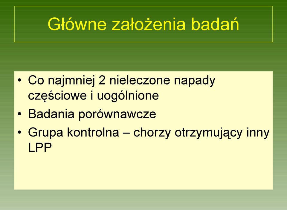 uogólnione Badania porównawcze