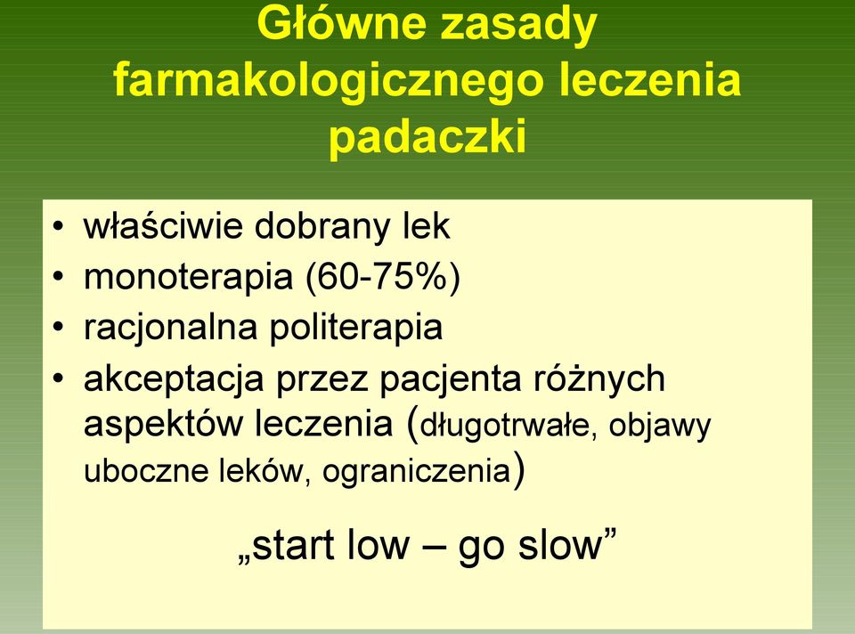 politerapia akceptacja przez pacjenta różnych aspektów