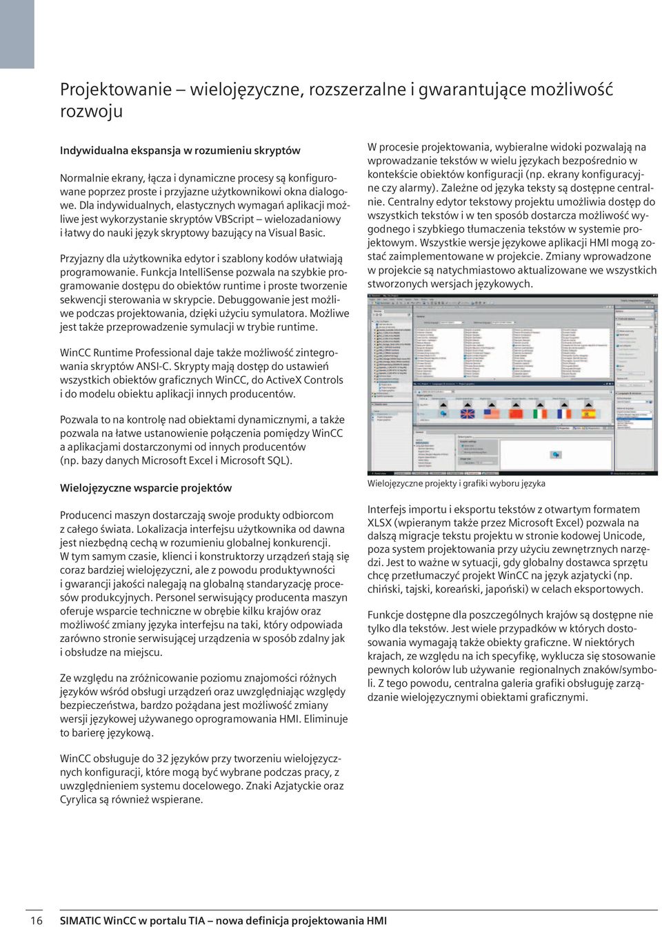 Dla indywidualnych, elastycznych wymagań aplikacji możliwe jest wykorzystanie skryptów VBScript wielozadaniowy i łatwy do nauki język skryptowy bazujący na Visual Basic.