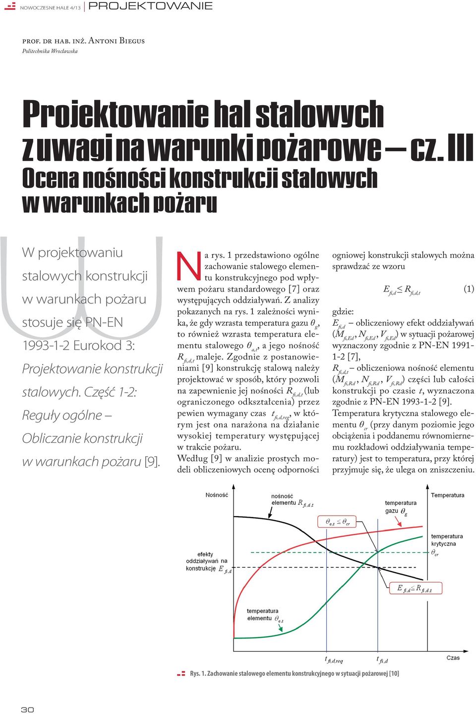 Część 1-2: Reguły ogólne Obliczanie konstrukcji w warunkach pożaru [9]. Na rys.