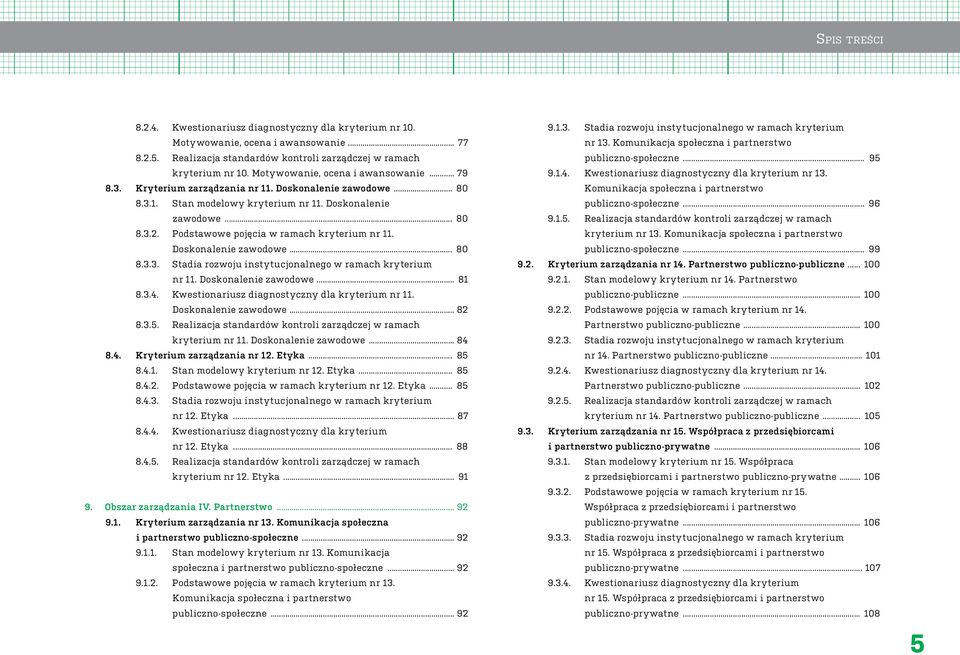 Podstawowe pojęcia w ramach kryterium nr 11. Doskonalenie zawodowe... 80 8.3.3. Stadia rozwoju instytucjonalnego w ramach kryterium nr 11. Doskonalenie zawodowe... 81 8.3.4.