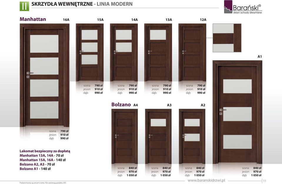 13A, 14A - 70 zł Manhattan 15A, 16A - 140 zł Bolzano A2, A3-70 zł Bolzano A1-140 zł Podane kwoty są cenami netto.