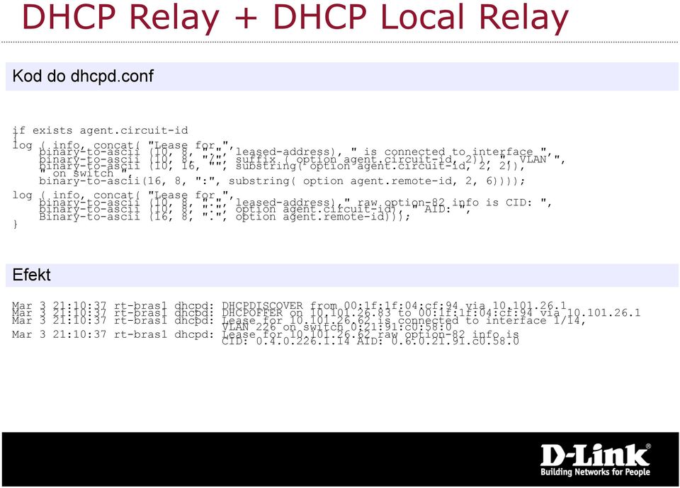 circuit-id, 2, 2)), " on switch ", binary-to-ascii(16, 8, ":", substring( option agent.remote-id, 2, 6)))); log ( info, concat( "Lease for ", binary-to-ascii (10, 8, ".