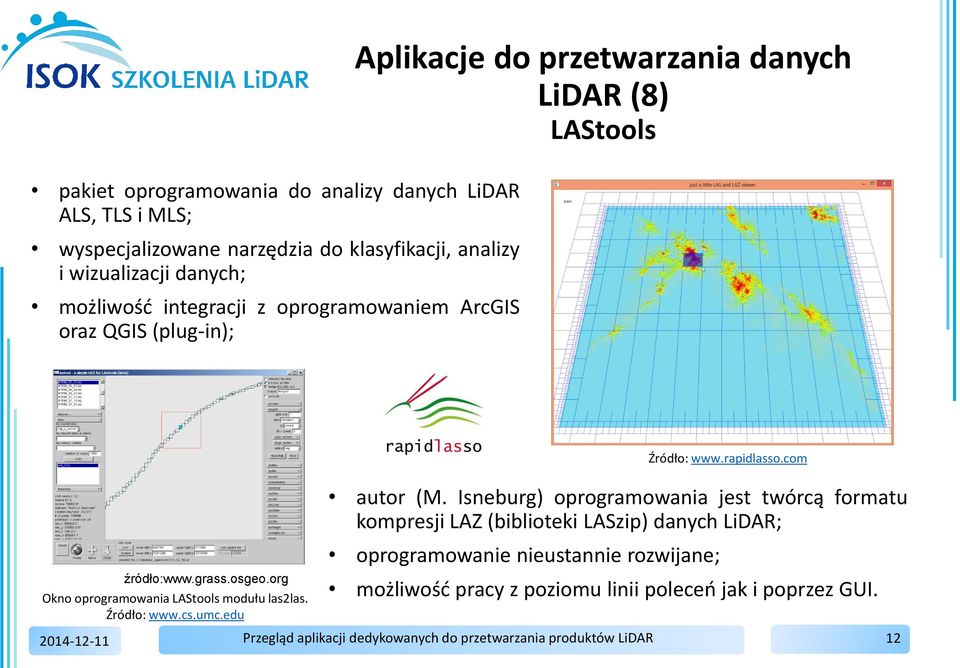 org Okno oprogramowania LAStools modułu las2las. Źródło: www.cs.umc.edu Źródło: www.rapidlasso.com autor (M.