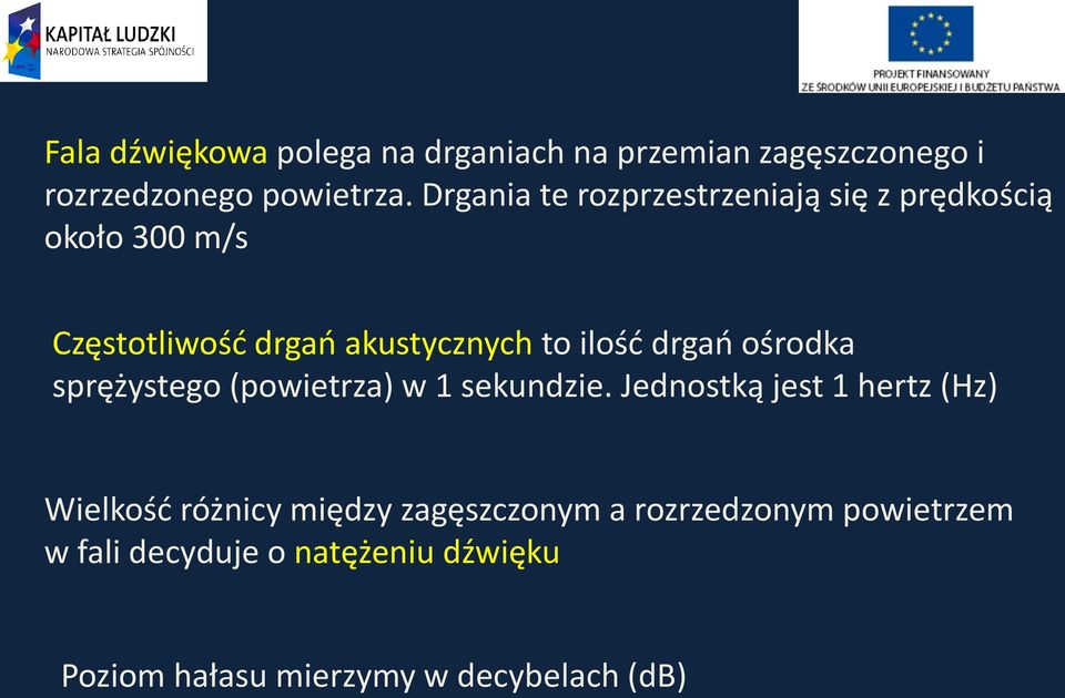 drgań ośrodka sprężystego (powietrza) w 1 sekundzie.