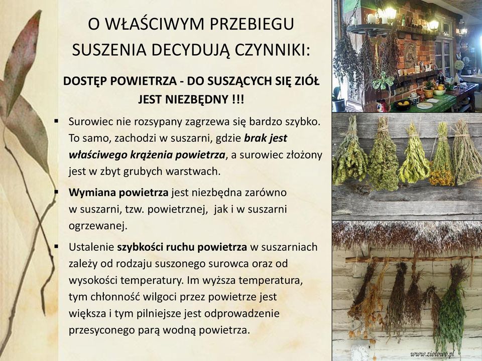 Wymiana powietrza jest niezbędna zarówno w suszarni, tzw. powietrznej, jak i w suszarni ogrzewanej.
