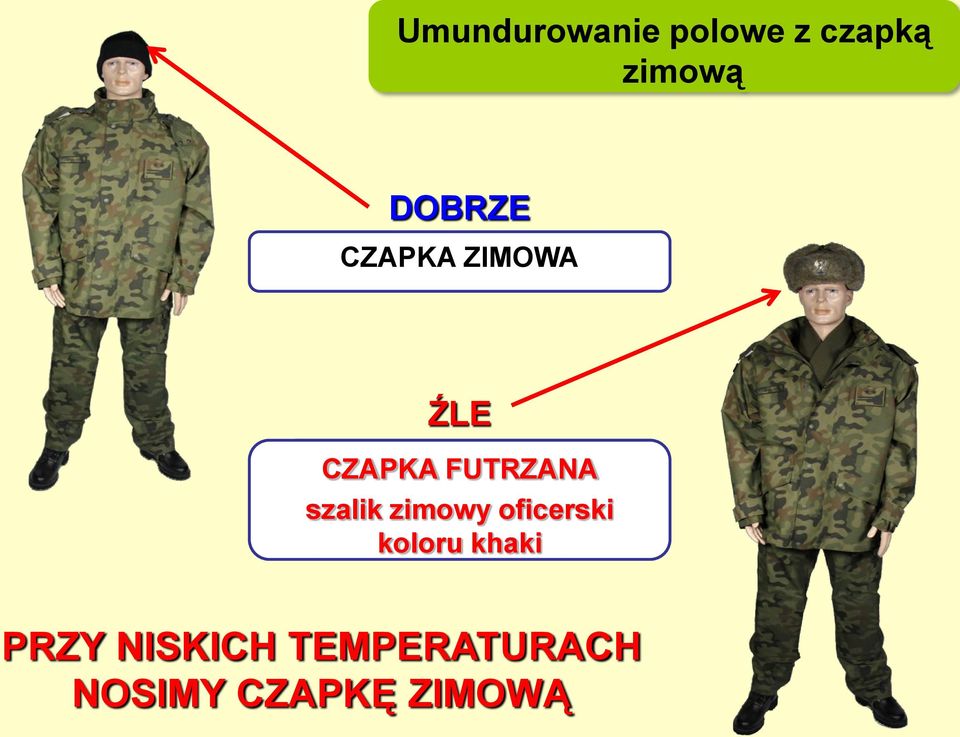 szalik zimowy oficerski koloru khaki