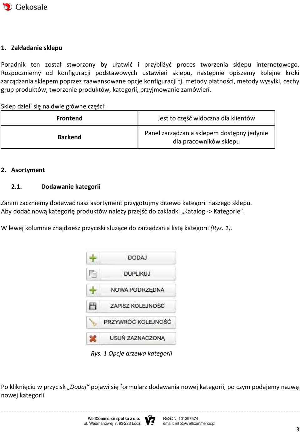 metody płatności, metody wysyłki, cechy grup produktów, tworzenie produktów, kategorii, przyjmowanie zamówień.