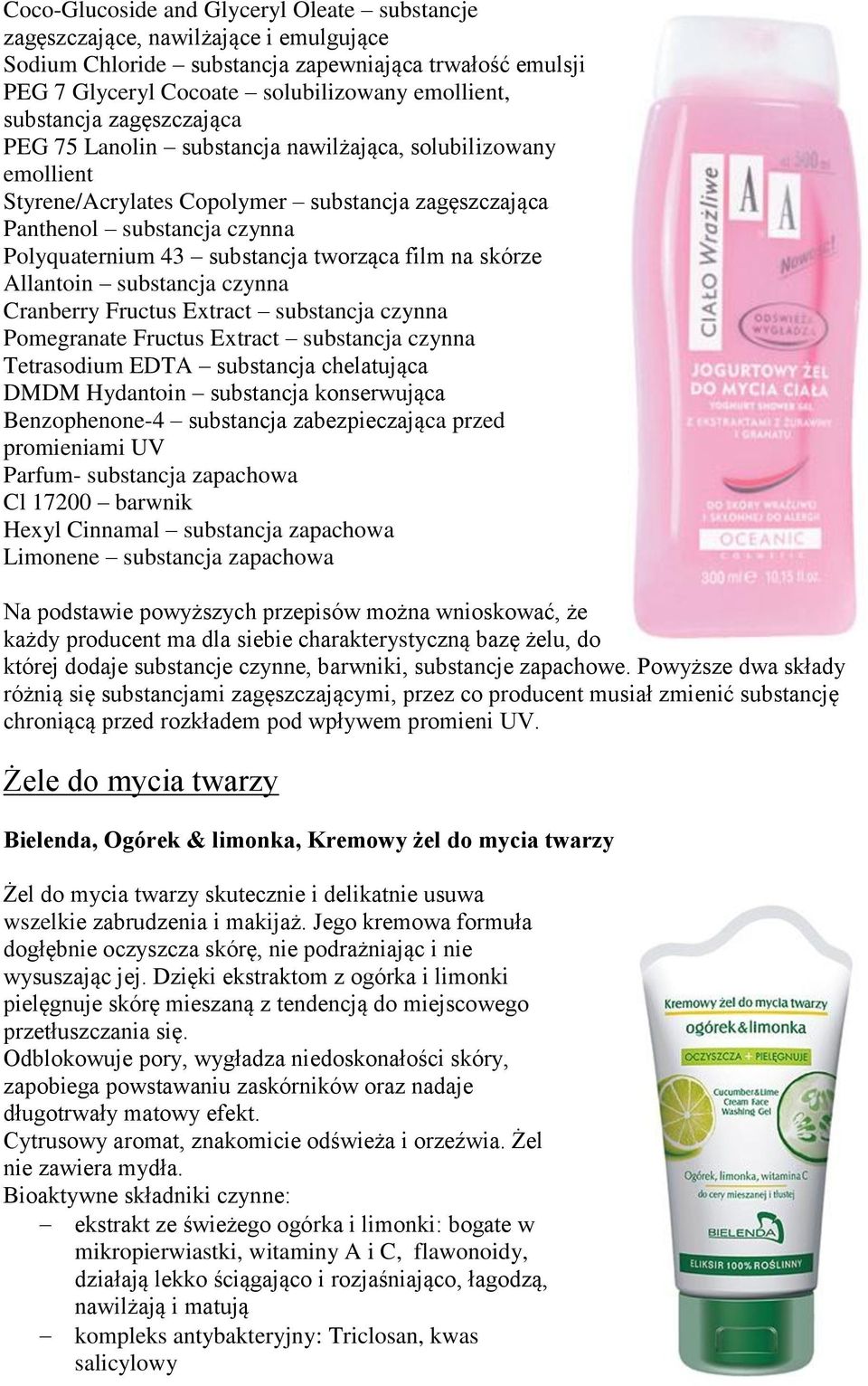 tworząca film na skórze Allantoin substancja czynna Cranberry Fructus Extract substancja czynna Pomegranate Fructus Extract substancja czynna Tetrasodium EDTA substancja chelatująca DMDM Hydantoin