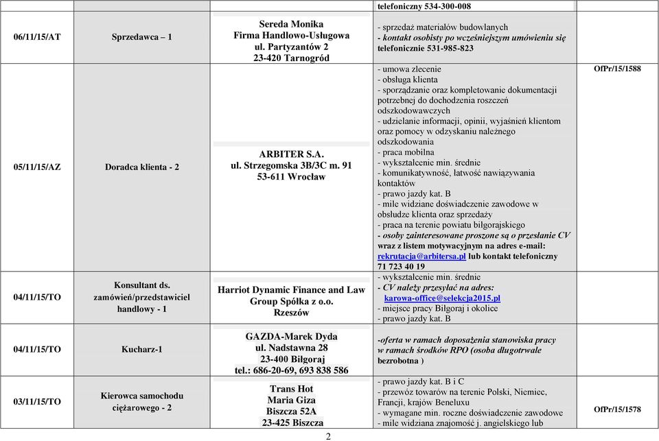 ród ARBITER S.A. ul. Strzegom