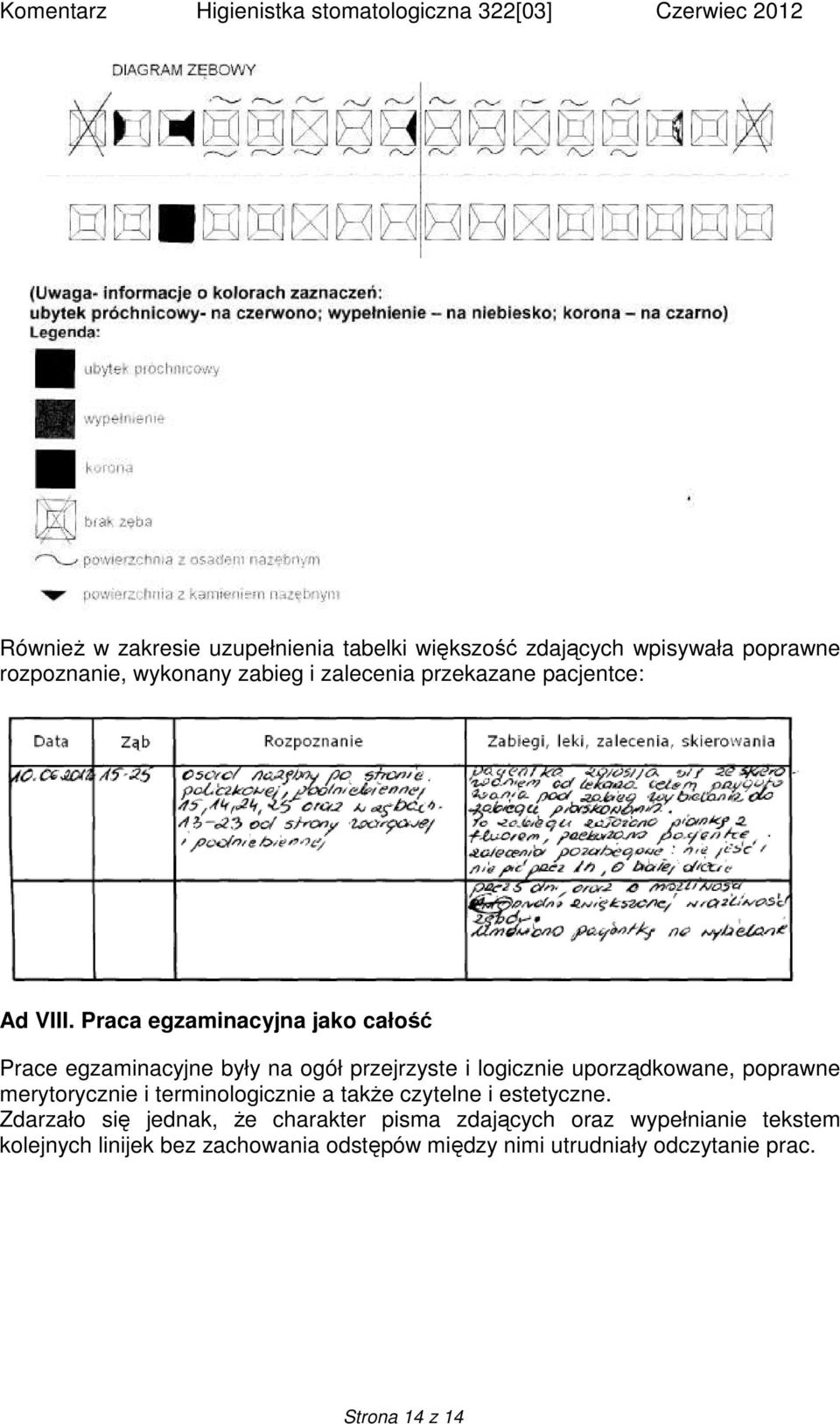 Praca egzaminacyjna jako całość Prace egzaminacyjne były na ogół przejrzyste i logicznie uporządkowane, poprawne