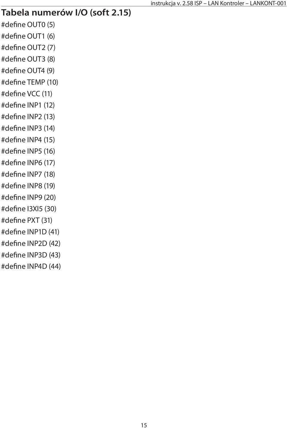 (11) #define INP1 (12) #define INP2 (13) #define INP3 (14) #define INP4 (15) #define INP5 (16) #define INP6 (17)