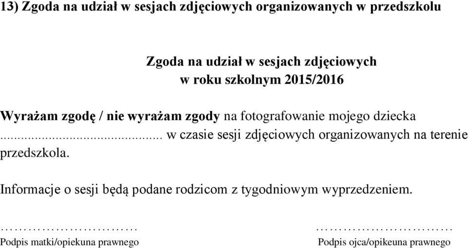 fotografowanie mojego dziecka.