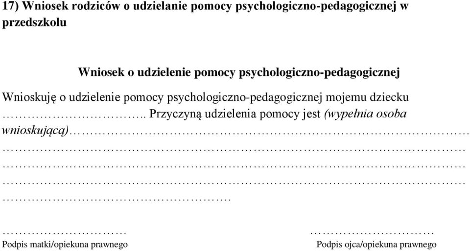 psychologiczno-pedagogicznej Wnioskuję o udzielenie pomocy