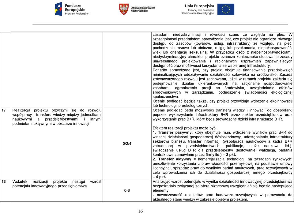 W szczególności przedmiotem sprawdzenia jest, czy projekt nie ogranicza równego dostępu do zasobów (towarów, usług, infrastruktury) ze względu na płeć, pochodzenie rasowe lub etniczne, religię lub