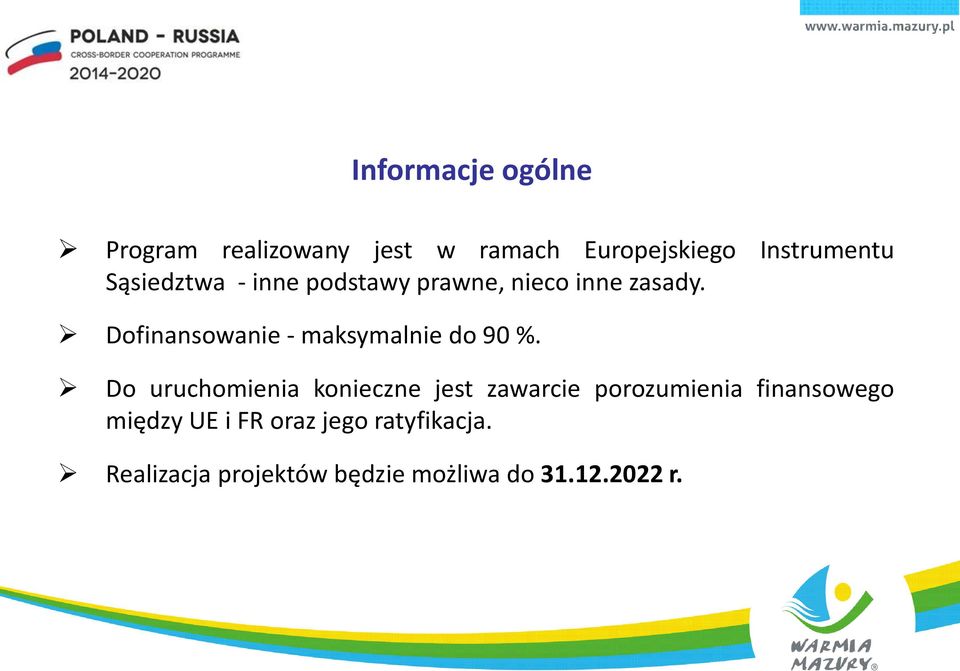 Dofinansowanie - maksymalnie do 90 %.