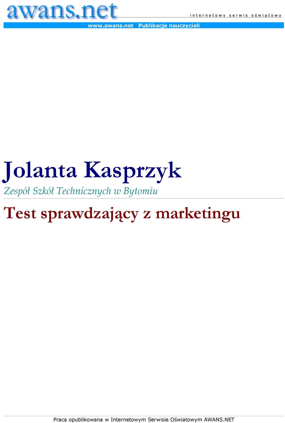 Zespół Szkół Technicznych w Bytomiu Test