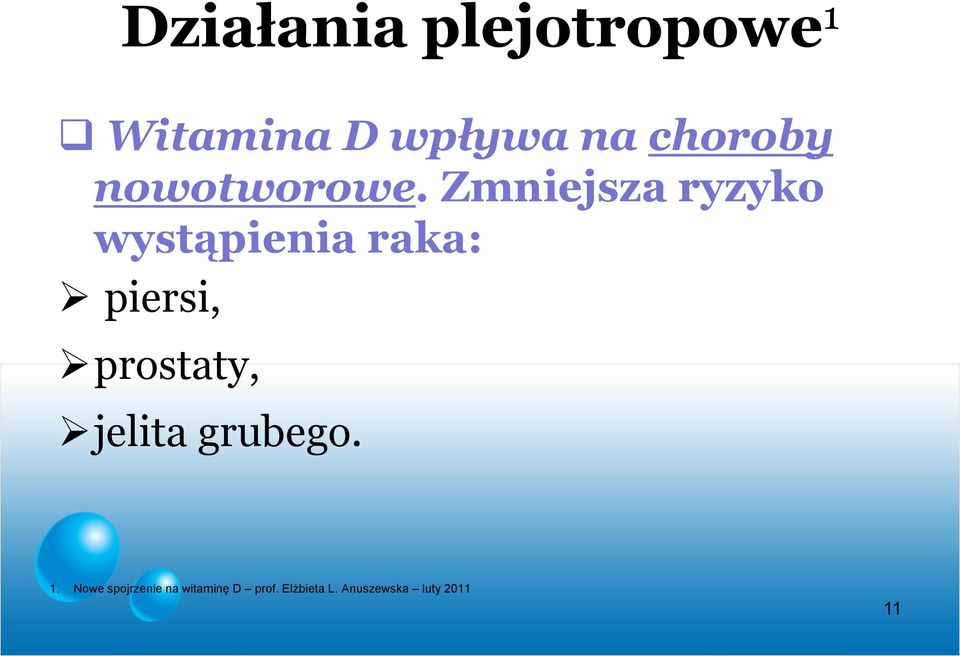 Zmniejsza ryzyko wystąpienia raka: piersi, prostaty,