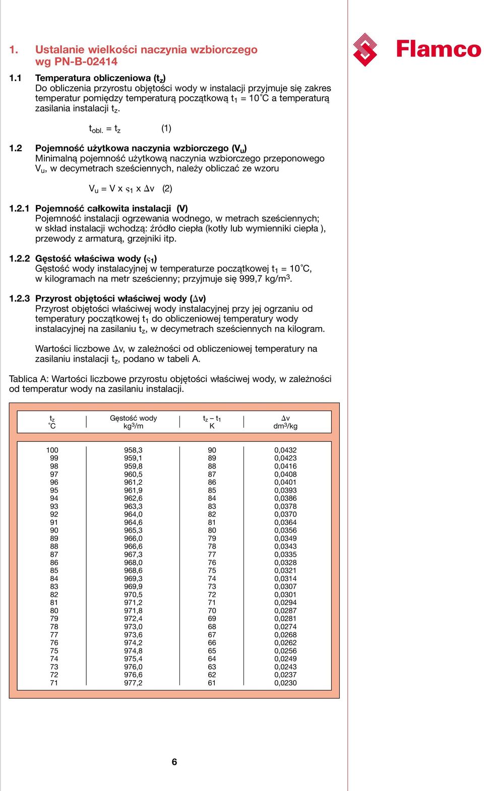 Flamco t obl. = t z (1) 1.