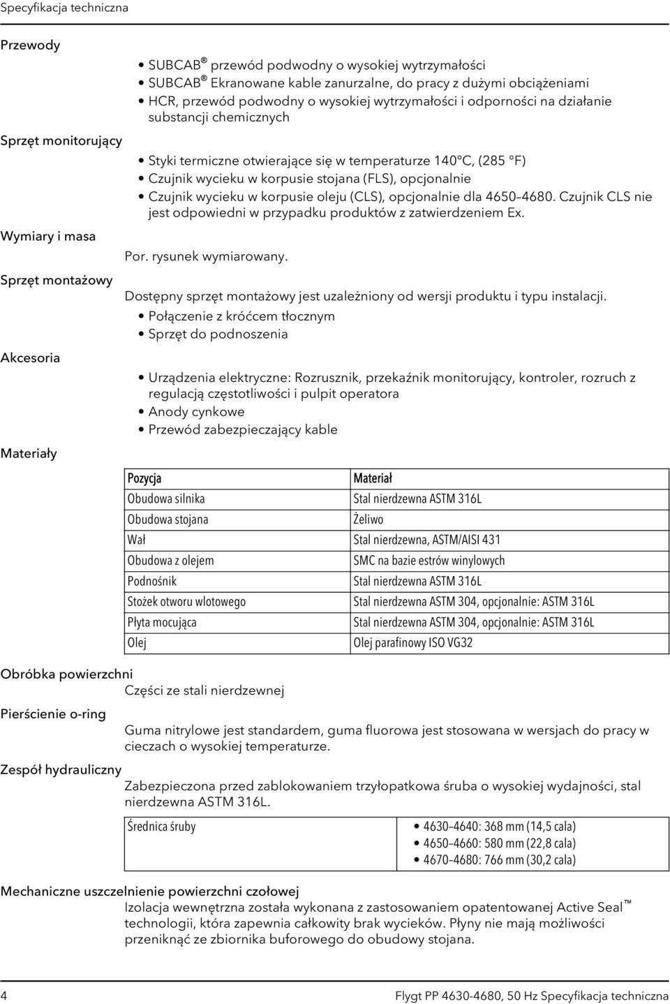 opcjonalnie Czujnik wycieku w korpusie oleju (CLS), opcjonalnie dla 4650 4680. Czujnik CLS nie jest odpowiedni w przypadku produktów z zatwierdzeniem Ex. Por. rysunek wymiarowany.