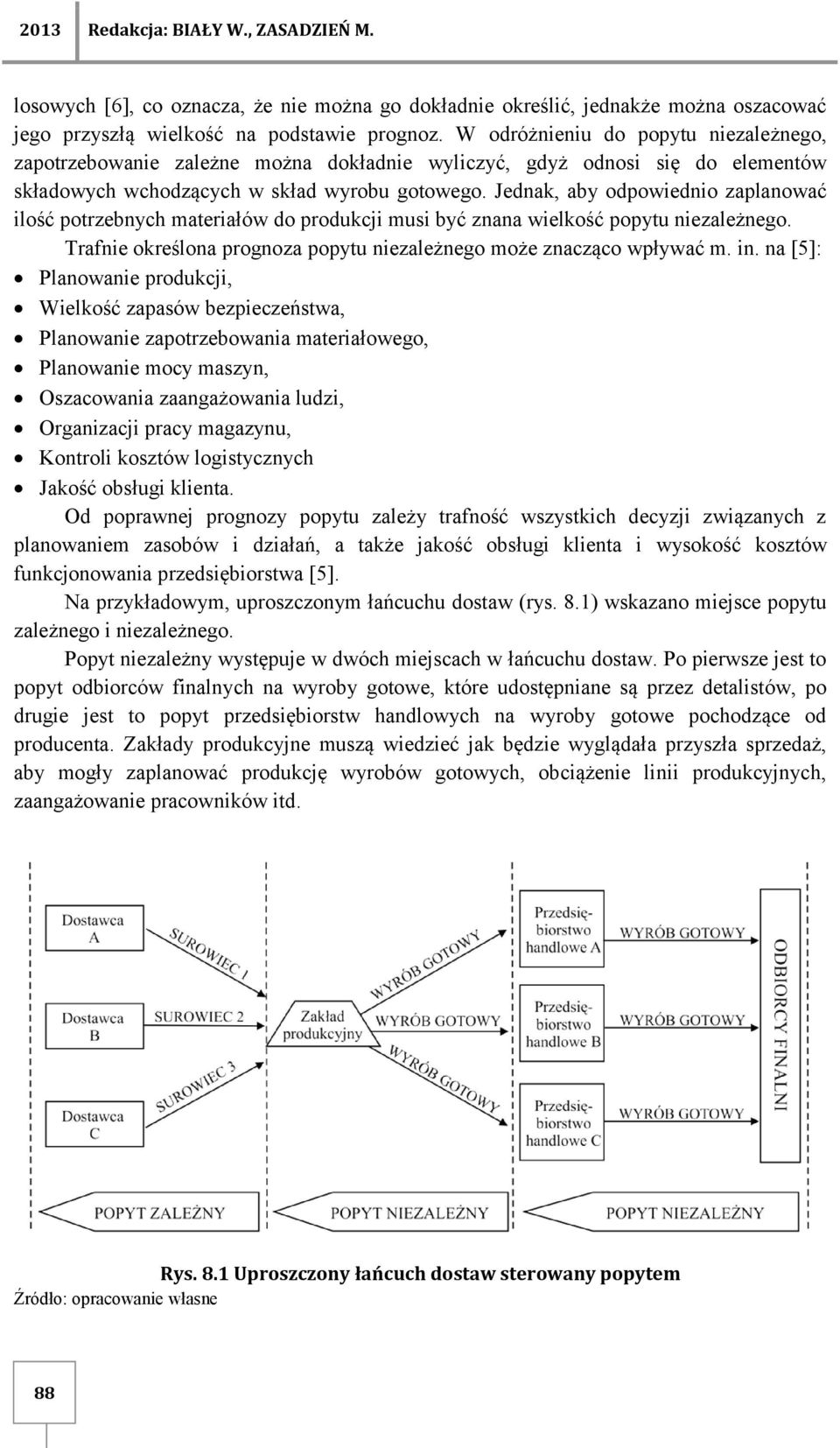 Jednak, aby odpowiednio zaplanować ilość potrzebnych materiałów do produkcji musi być znana wielkość popytu niezależnego. Trafnie określona prognoza popytu niezależnego może znacząco wpływać m. in.