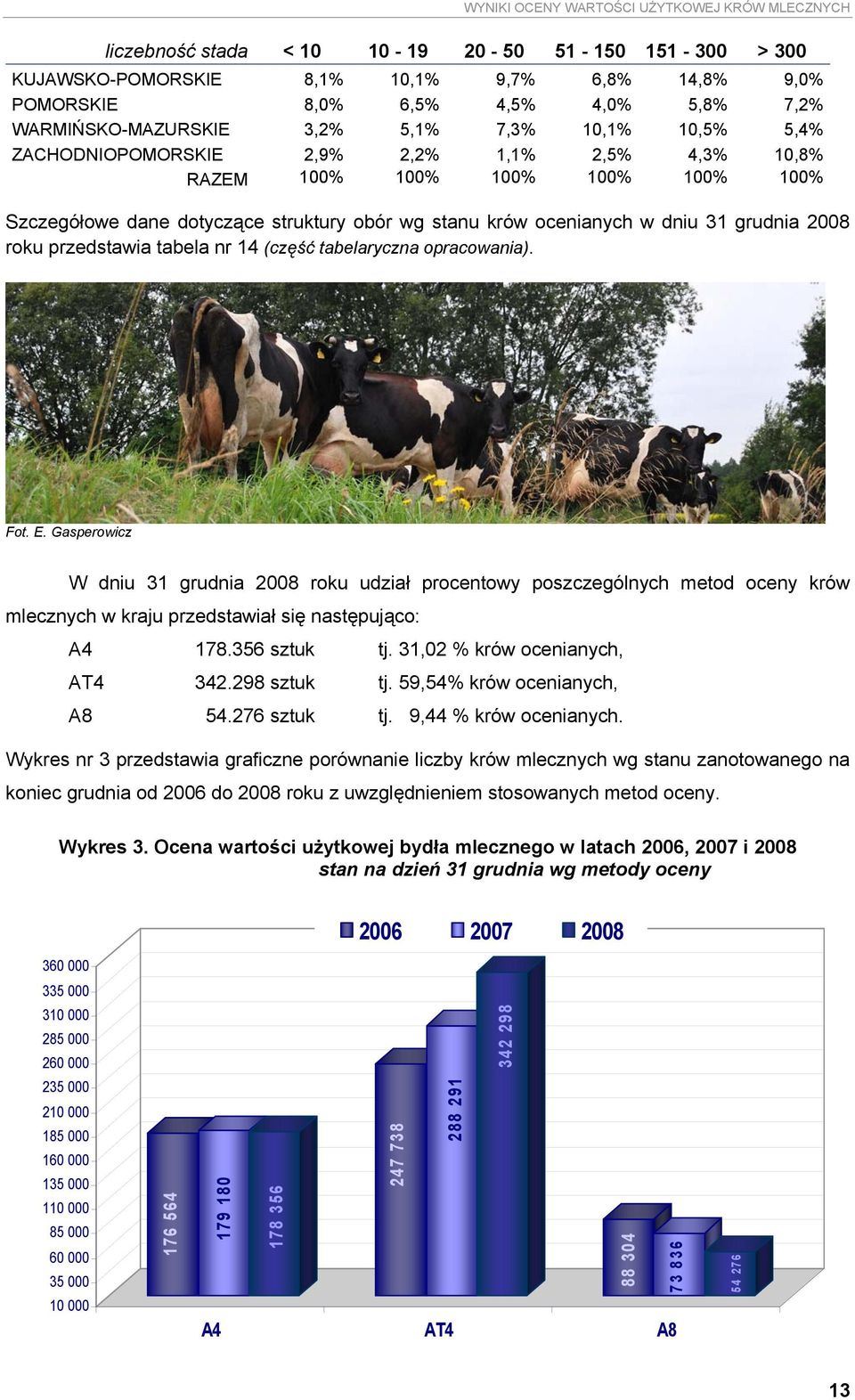 ocenianych w dniu 31 grudnia 2008 roku przedstawia tabela nr 14 (część tabelaryczna opracowania). Fot. E.