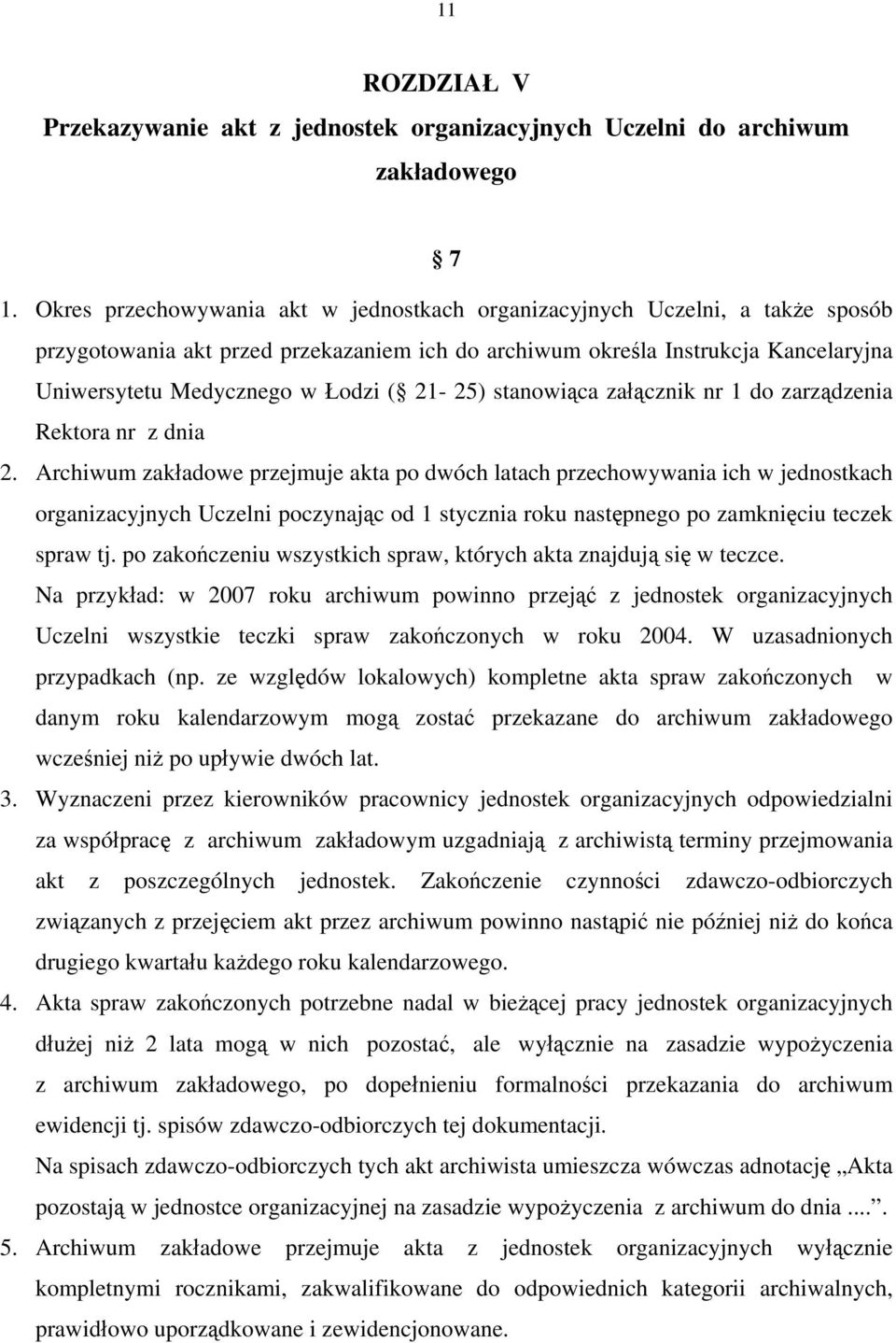 21-25) stanowiąca załącznik nr 1 do zarządzenia Rektora nr z dnia 2.