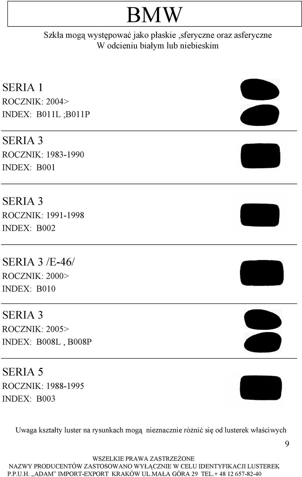 INDEX: B002 SERIA 3 /E-46/ ROCZNIK: 2000> INDEX: B010 SERIA 3
