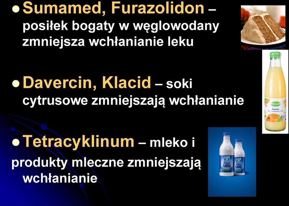 Klacid soki cytrusowe zmniejszają wchłanianie