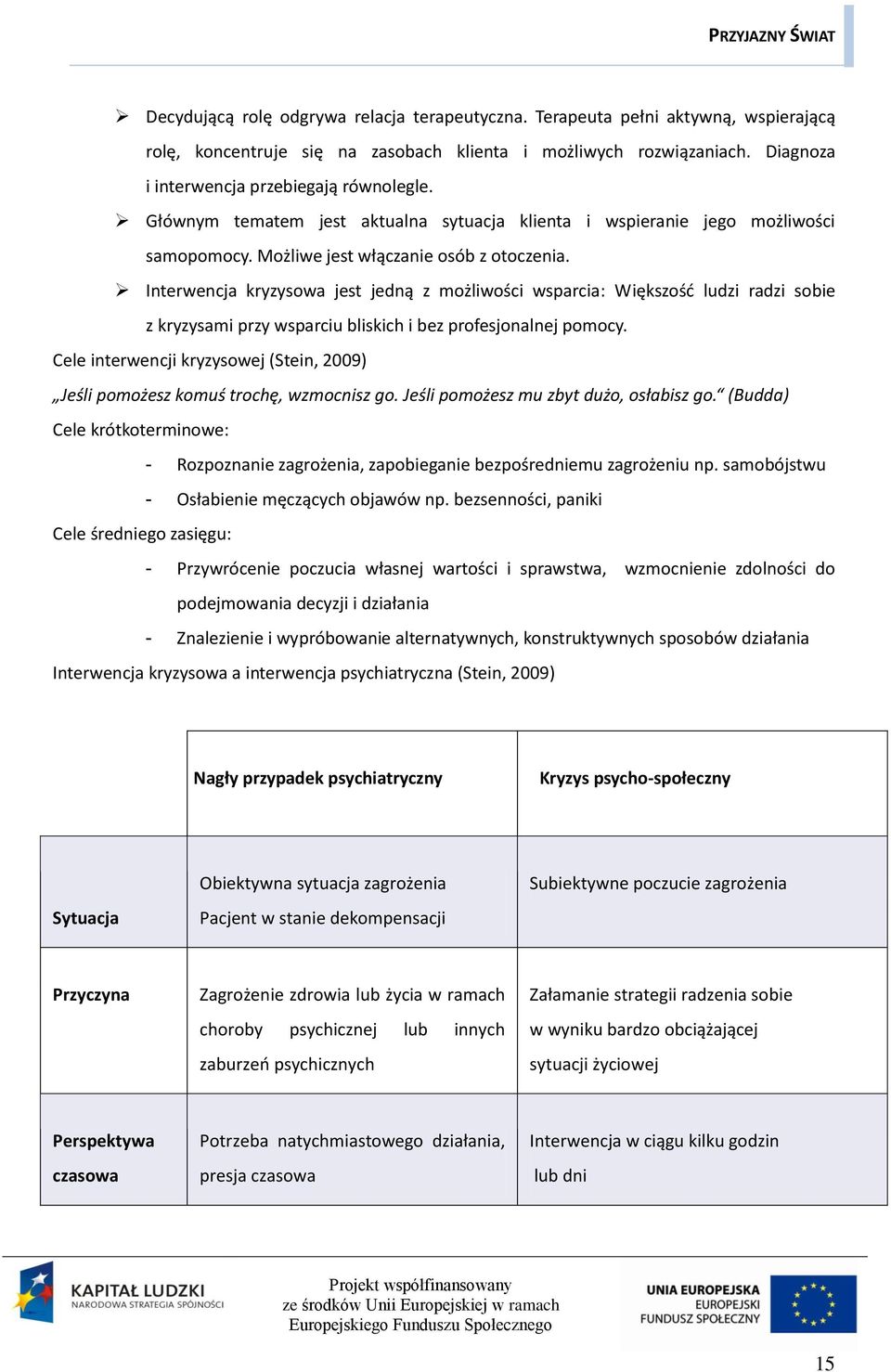 Interwencja kryzysowa jest jedną z możliwości wsparcia: Większość ludzi radzi sobie z kryzysami przy wsparciu bliskich i bez profesjonalnej pomocy.