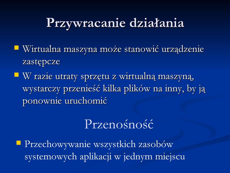 przenieść kilka plików na inny, by ją ponownie uruchomić