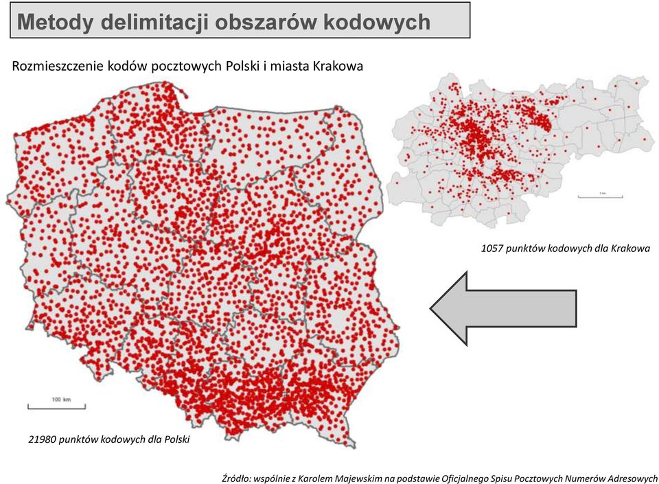 Krakowa 21980 punktów kodowych dla Polski Źródło: wspólnie z