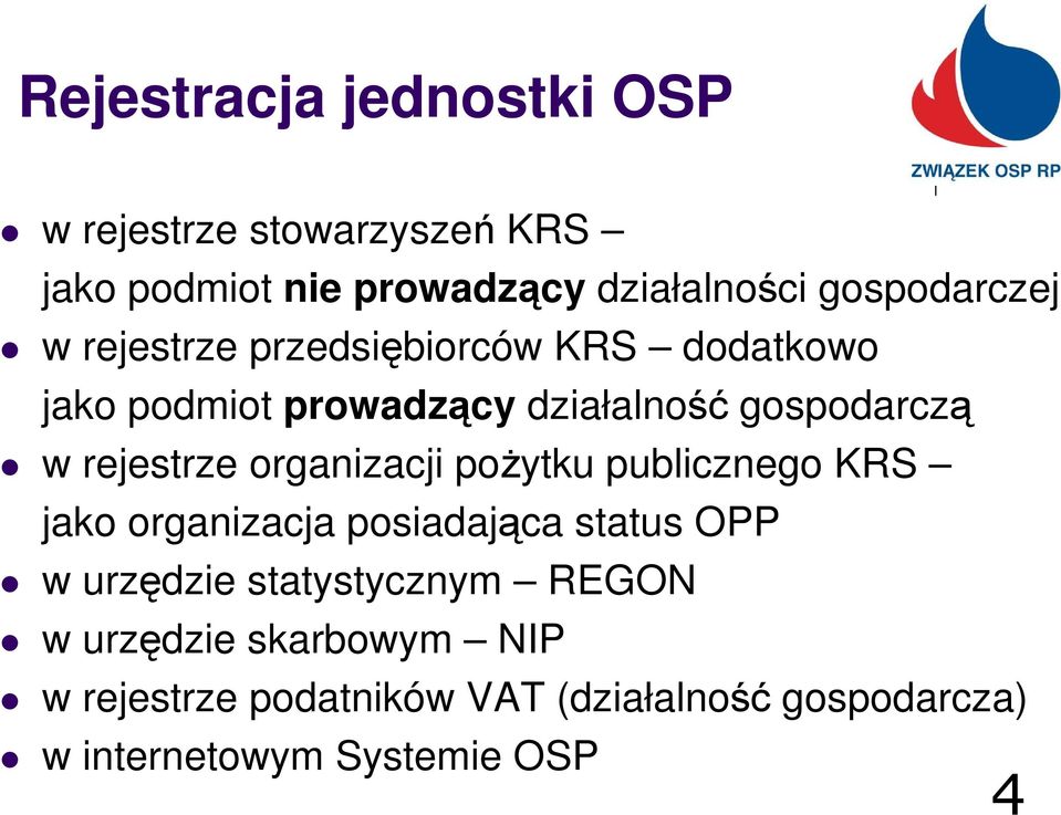 rejestrze organizacji poŝytku publicznego KRS jako organizacja posiadająca status OPP w urzędzie