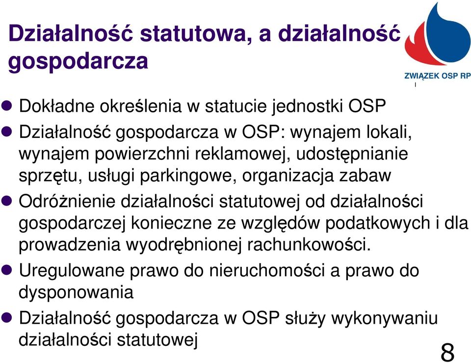 działalności statutowej od działalności gospodarczej konieczne ze względów podatkowych i dla prowadzenia wyodrębnionej