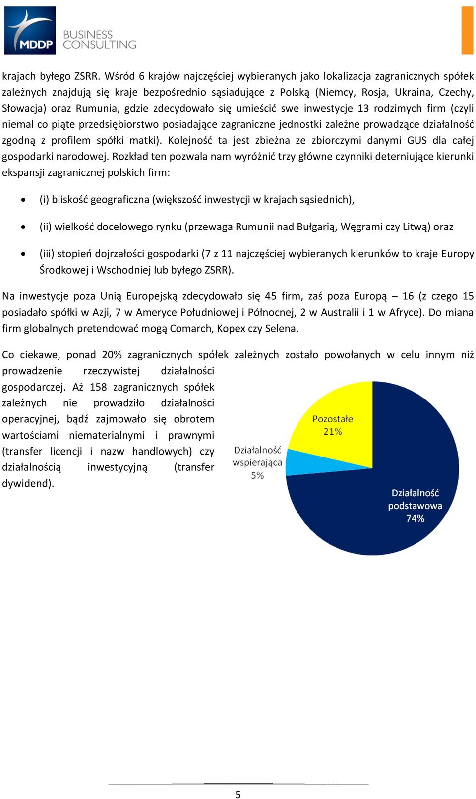 gdzie zdecydowało się umieścić swe inwestycje 13 rodzimych firm (czyli niemal co piąte przedsiębiorstwo posiadające zagraniczne jednostki zależne prowadzące działalność zgodną z profilem spółki