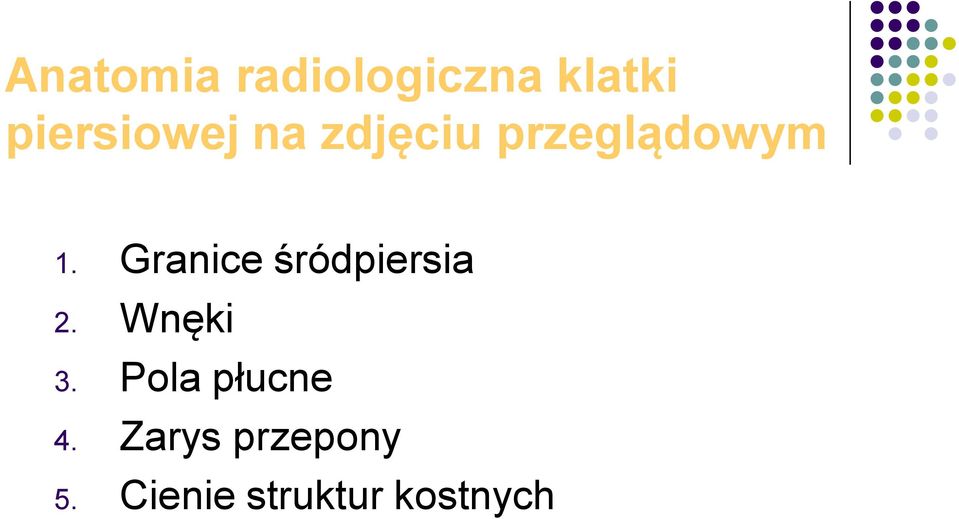 Granice śródpiersia 2. Wnęki 3.