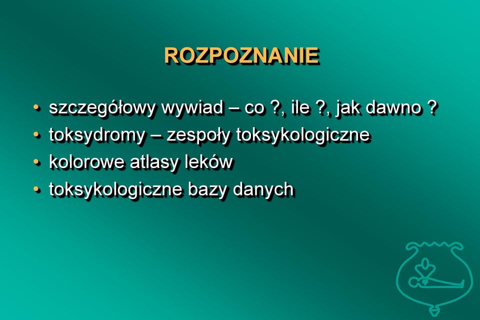 toksydromy zespoły toksykologiczne